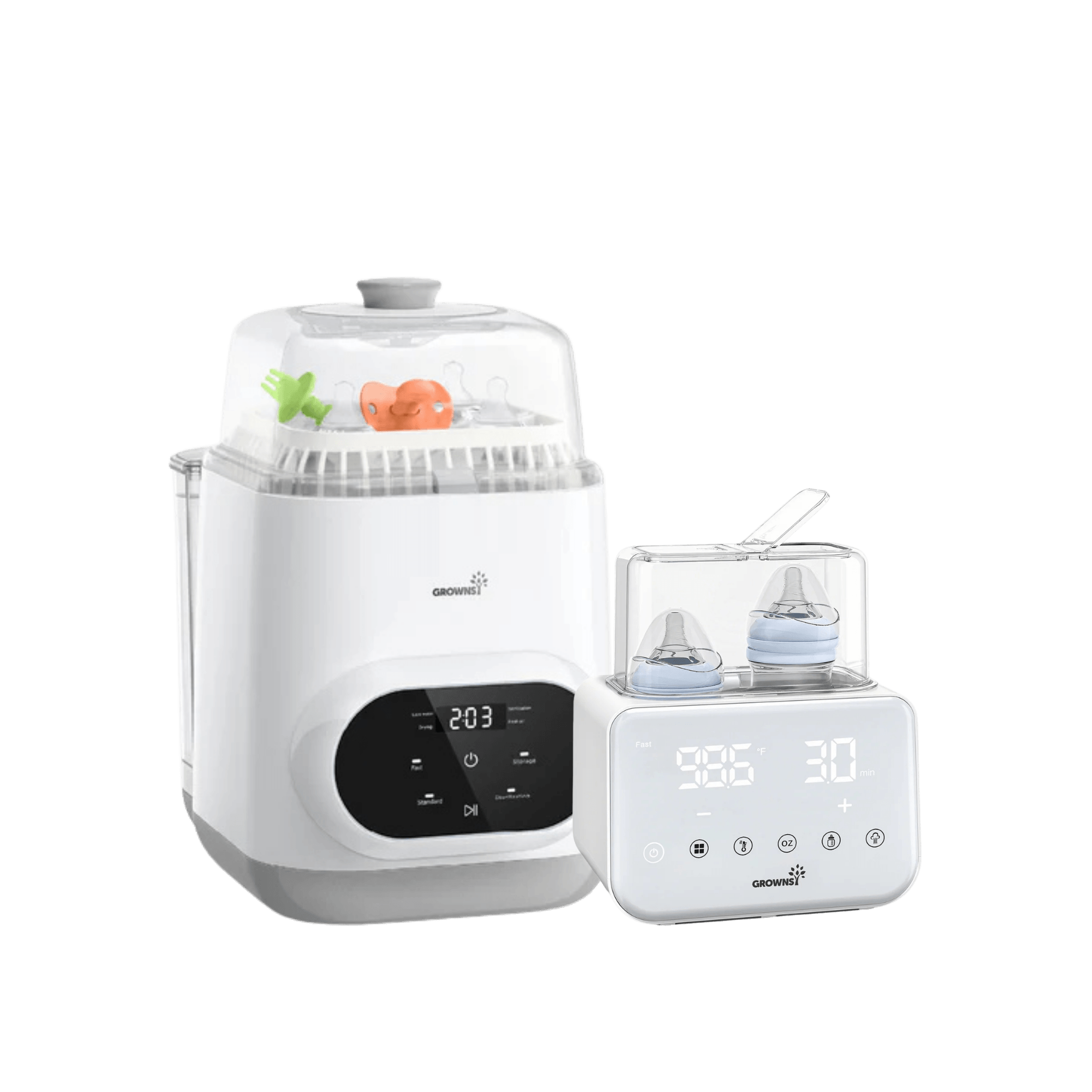 Grownsy baby bottle washer, steriliser and bottle warmer for rent on Mallorca.